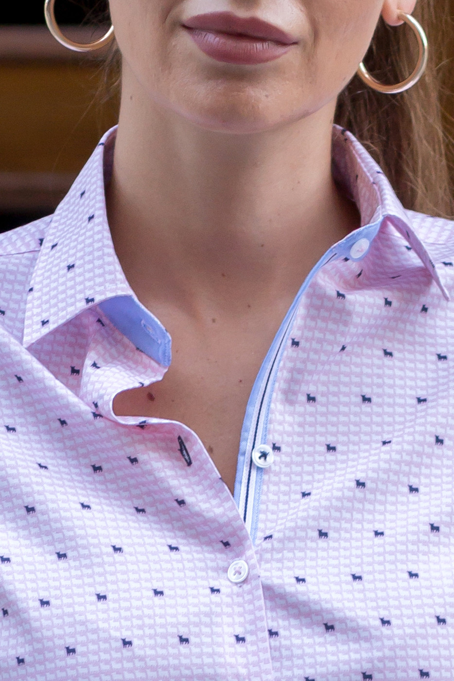 Camisa rosa en tonos pastel estampada con toros Camisa rosa en tonos pastel estampada con toros