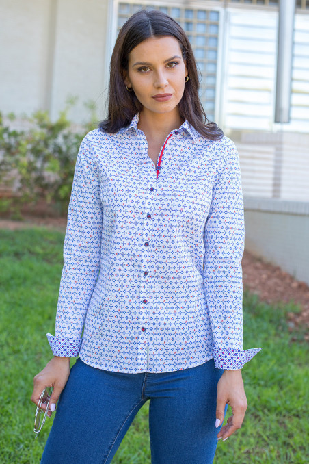 Camisa estampado geométrico cangrejos y langostas Camisa estampado geométrico cangrejos y langostas