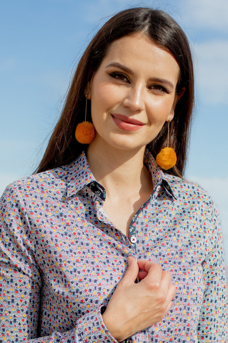 Camisa estampada flores multicolor