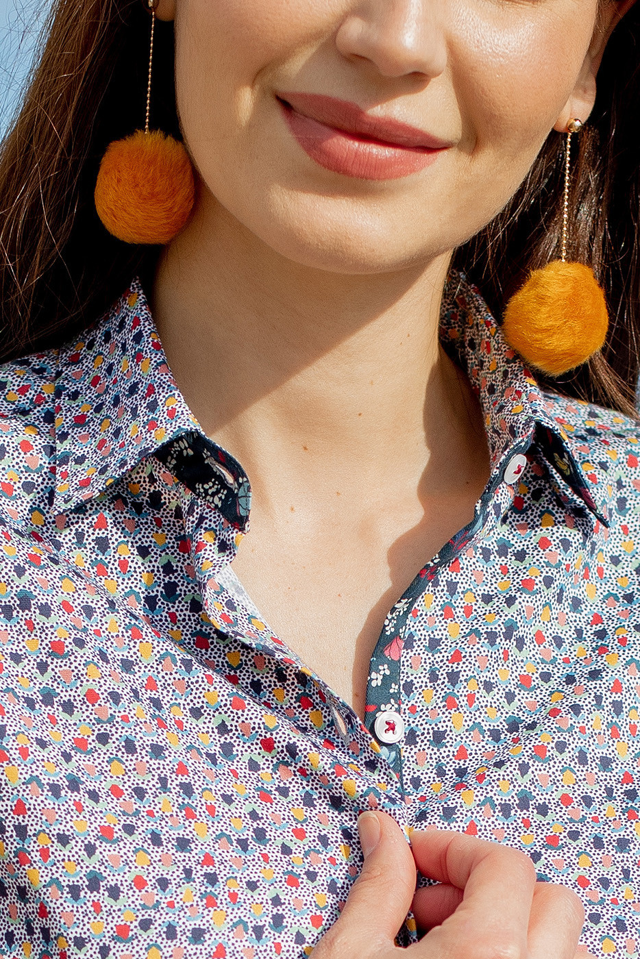 Camisa estampada flores multicolor