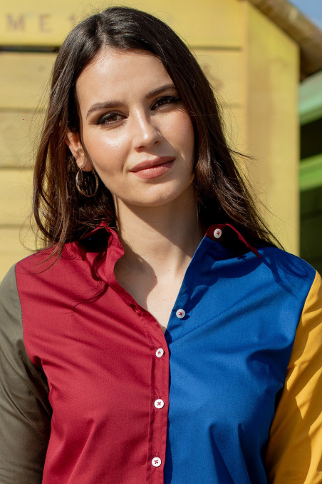 Camisa paneles multicolor