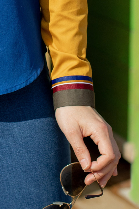 Camisa paneles multicolor